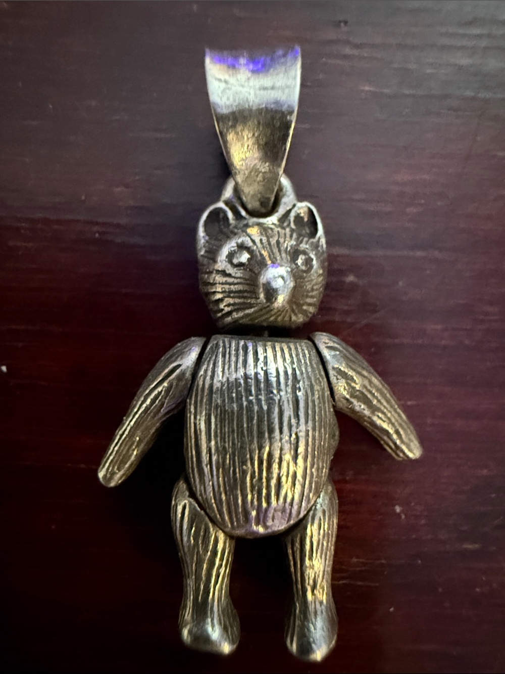 Silver Teddy Bear Pendant Necklace Charm - Unbranded